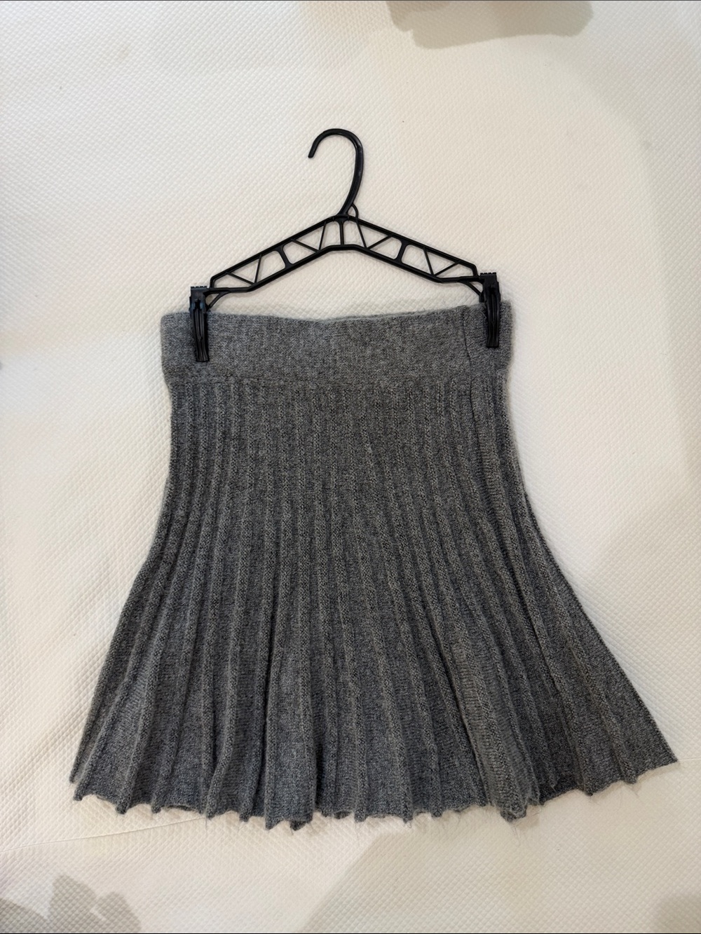 Zara Gray Ribbed Knit Skater Skirt
